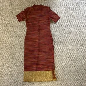 Anthropologie Lindy Mock Neck Knit Midi Dress